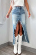 Trixiedress Frayed High Low Hem Distressed Maxi Skirt