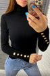 Trixiedress Turtleneck Gold Buttons Ribbed Knit Top