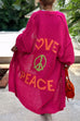 Trixiedress Open Front Love and Peace Pattern Long Sweater Cardigan(in 5 Colors)
