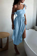Trixiedress Tie Shoulder Backless Waisted Swing Maxi Cami Dress