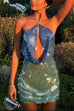 Trixiedress Halter Cut Out Open Back Sequin Mini Dress