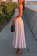 Trixiedress Spaghetti Strap Pocketed Corset Swing Midi Dress