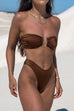 Trixiedress Strapless Bandeau Top High Cut Bikini Set