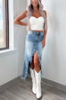 Trixiedress Frayed High Low Hem Distressed Maxi Skirt