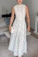 Trixiedress Mockneck Sleeveless A-line Lace Maxi Dress