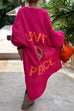Trixiedress Open Front Love and Peace Pattern Long Sweater Cardigan(in 5 Colors)