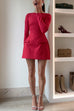 Trixiedress Elegant Long Sleeves Bow Detail Mini Dress