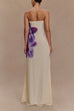 Trixiedress Elegant Strapless Floral Print Maxi Dress