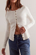 Trixiedress Button Down Long Sleeves Ribbed Knit Top