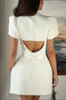 Trixiedress Mockneck Petal Sleeves Bow Knot Cut Out Mini Dress