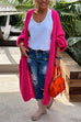 Trixiedress Open Front Love and Peace Pattern Long Sweater Cardigan(in 5 Colors)