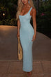 Trixiedress U Neck Sleeveless Sequin Bodycon Maxi Dress
