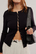 Trixiedress Button Down Long Sleeves Ribbed Knit Top