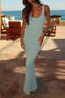 Trixiedress U Neck Sleeveless Sequin Bodycon Maxi Dress