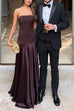 Trixiedress Strapless Satin Patchwork Flare Maxi Dress