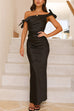 Trixiedress Bow Knot Off Shoulder Maxi Party Dress