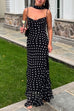 Trixiedress Ruffle Hem Polka Dot Maxi Cami Dress