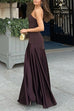 Trixiedress Strapless Satin Patchwork Flare Maxi Dress