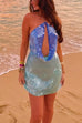 Trixiedress Halter Cut Out Open Back Sequin Mini Dress