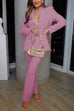 Trixiedress One Button Pocketed Blazer and Straight Leg Pants Power Suit Set