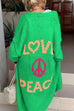 Trixiedress Open Front Love and Peace Pattern Long Sweater Cardigan(in 5 Colors)