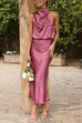 Trixiedress Sleeveless Mockneck Waisted Maxi Dress
