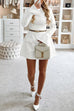 Trixiedress Mockneck Long Sleeves Waisted Mini Dress