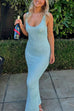 Trixiedress U Neck Sleeveless Sequin Bodycon Maxi Dress