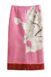 Trixiedress High Rise Color Block Floral Print Pencil Midi Skirt