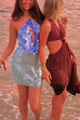 Trixiedress Halter Cut Out Open Back Sequin Mini Dress