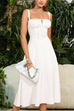 Trixiedress Adjustable Strap Back Lace-up Slit Midi Dress