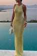 Trixiedress U Neck Sleeveless Sequin Bodycon Maxi Dress
