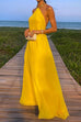 Trixiedress Chain Halter Open Back Maxi Swing Dress