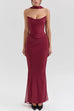 Trixiedress Ruched Strapless Corset and Bodycon Maxi Skirt Set with Scarf