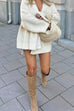 Trixiedress V Neck Button Up Solid Loose Sweater