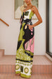 Trixiedress Tie Front Cut Out Wide Leg Printed Cami Jumpsuit