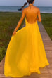 Trixiedress Chain Halter Open Back Maxi Swing Dress