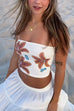 Trixiedress Strapless Tube Floral Print Crop Top