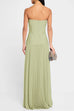 Trixiedress Strapless Tube Patchwork Pleated Maxi Dress