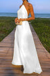 Trixiedress Chain Halter Open Back Maxi Swing Dress