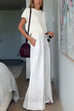 Trixiedress Casual Pocketed Cotton Linen Wide Leg Palazzo Pants