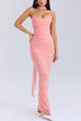 Trixiedress Ruched Strapless Corset and Bodycon Maxi Skirt Set with Scarf