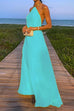 Trixiedress Chain Halter Open Back Maxi Swing Dress