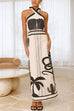 Trixiedress Palm Canyon Print Criss Cross Halter Maxi Dress
