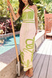 Trixiedress Palm Canyon Print Criss Cross Halter Maxi Dress