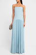Trixiedress Strapless Tube Patchwork Pleated Maxi Dress