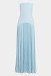 Trixiedress Strapless Tube Patchwork Pleated Maxi Dress