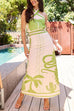 Trixiedress Palm Canyon Print Criss Cross Halter Maxi Dress
