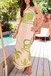Trixiedress Palm Canyon Print Criss Cross Halter Maxi Dress