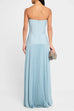 Trixiedress Strapless Tube Patchwork Pleated Maxi Dress